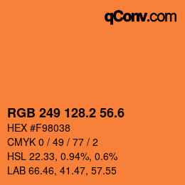 カラーコード: RGB 249 128.2 56.6 | qconv.com