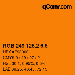 カラーコード: RGB 249 128.2 6.6 | qconv.com
