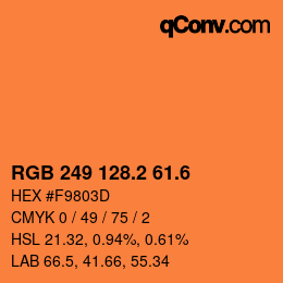 カラーコード: RGB 249 128.2 61.6 | qconv.com