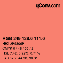 カラーコード: RGB 249 128.6 111.6 | qconv.com