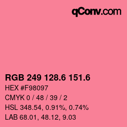 カラーコード: RGB 249 128.6 151.6 | qconv.com