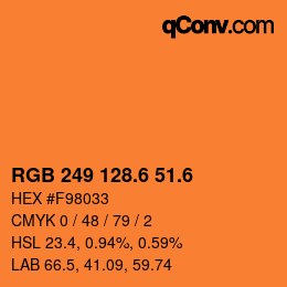 カラーコード: RGB 249 128.6 51.6 | qconv.com