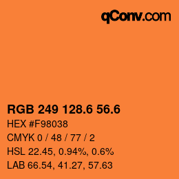 カラーコード: RGB 249 128.6 56.6 | qconv.com