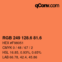 カラーコード: RGB 249 128.6 81.6 | qconv.com