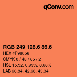 カラーコード: RGB 249 128.6 86.6 | qconv.com