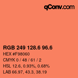 カラーコード: RGB 249 128.6 96.6 | qconv.com