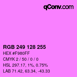カラーコード: RGB 249 128 255 | qconv.com