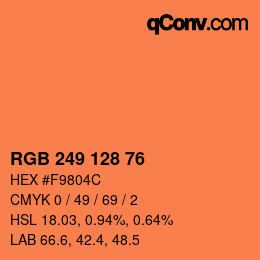 Color code: RGB 249 128 76 | qconv.com