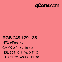 Color code: RGB 249 129 135 | qconv.com