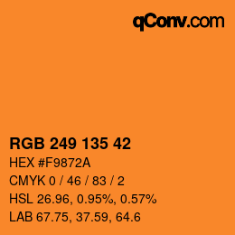 Código de color: RGB 249 135 42 | qconv.com