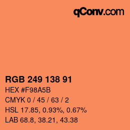 Color code: RGB 249 138 91 | qconv.com
