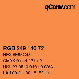 Código de color: RGB 249 140 72 | qconv.com