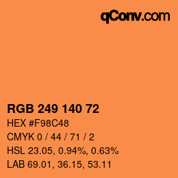 颜色代码: RGBA 249 140 72 1 | qconv.com