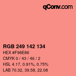 Color code: RGB 249 142 134 | qconv.com