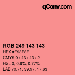 Color code: RGB 249 143 143 | qconv.com