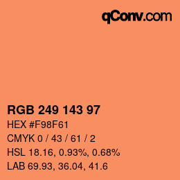 Color code: RGB 249 143 97 | qconv.com