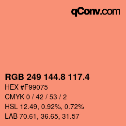 カラーコード: RGB 249 144.8 117.4 | qconv.com