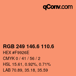 カラーコード: RGB 249 146.6 110.6 | qconv.com