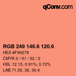 カラーコード: RGB 249 146.6 120.6 | qconv.com