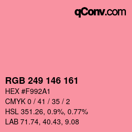 Farbcode: RGB 249 146 161 | qconv.com
