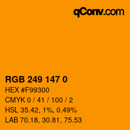 Color code: RGB 249 147 0 | qconv.com