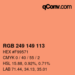 Color code: RGB 249 149 113 | qconv.com