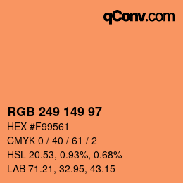 Color code: RGB 249 149 97 | qconv.com