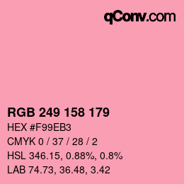 Color code: RGB 249 158 179 | qconv.com