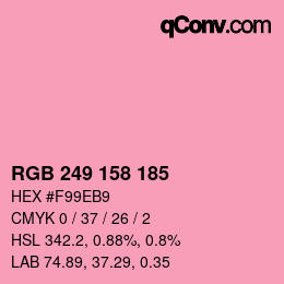 Color code: RGB 249 158 185 | qconv.com