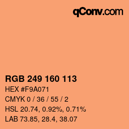 Color code: RGB 249 160 113 | qconv.com