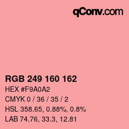 Color code: RGB 249 160 162 | qconv.com