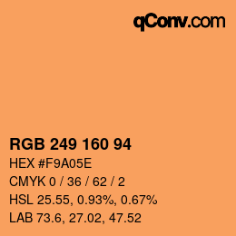 Color code: RGB 249 160 94 | qconv.com
