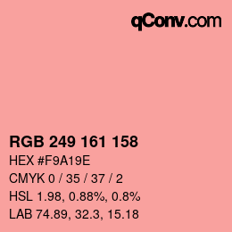 Color code: RGB 249 161 158 | qconv.com