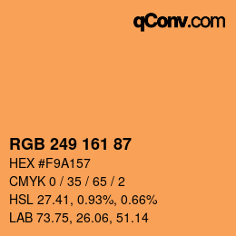 Color code: RGB 249 161 87 | qconv.com