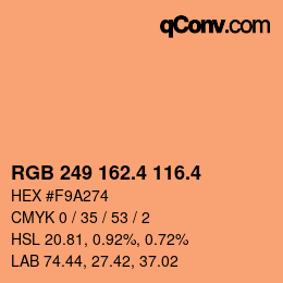 カラーコード: RGB 249 162.4 116.4 | qconv.com