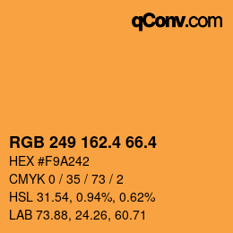 カラーコード: RGB 249 162.4 66.4 | qconv.com