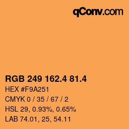 カラーコード: RGB 249 162.4 81.4 | qconv.com