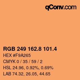 カラーコード: RGB 249 162.8 101.4 | qconv.com
