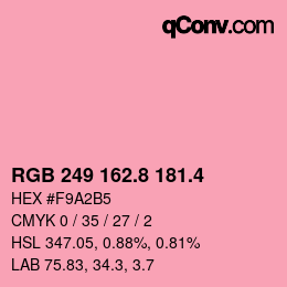 カラーコード: RGB 249 162.8 181.4 | qconv.com