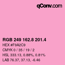 カラーコード: RGB 249 162.8 201.4 | qconv.com