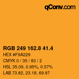 カラーコード: RGB 249 162.8 41.4 | qconv.com