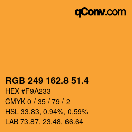 カラーコード: RGB 249 162.8 51.4 | qconv.com