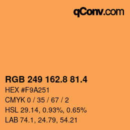 カラーコード: RGB 249 162.8 81.4 | qconv.com