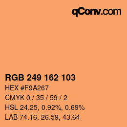 Color code: RGB 249 162 103 | qconv.com