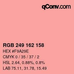 Color code: RGB 249 162 158 | qconv.com