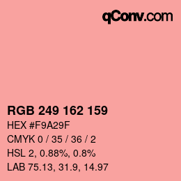 Color code: RGB 249 162 159 | qconv.com