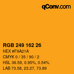 Color code: RGB 249 162 26 | qconv.com