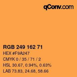 カラーコード: RGB 249 162 71 | qconv.com