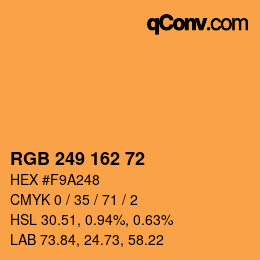 カラーコード: RGB 249 162 72 | qconv.com