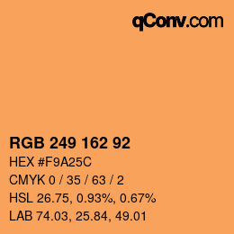 Color code: RGB 249 162 92 | qconv.com